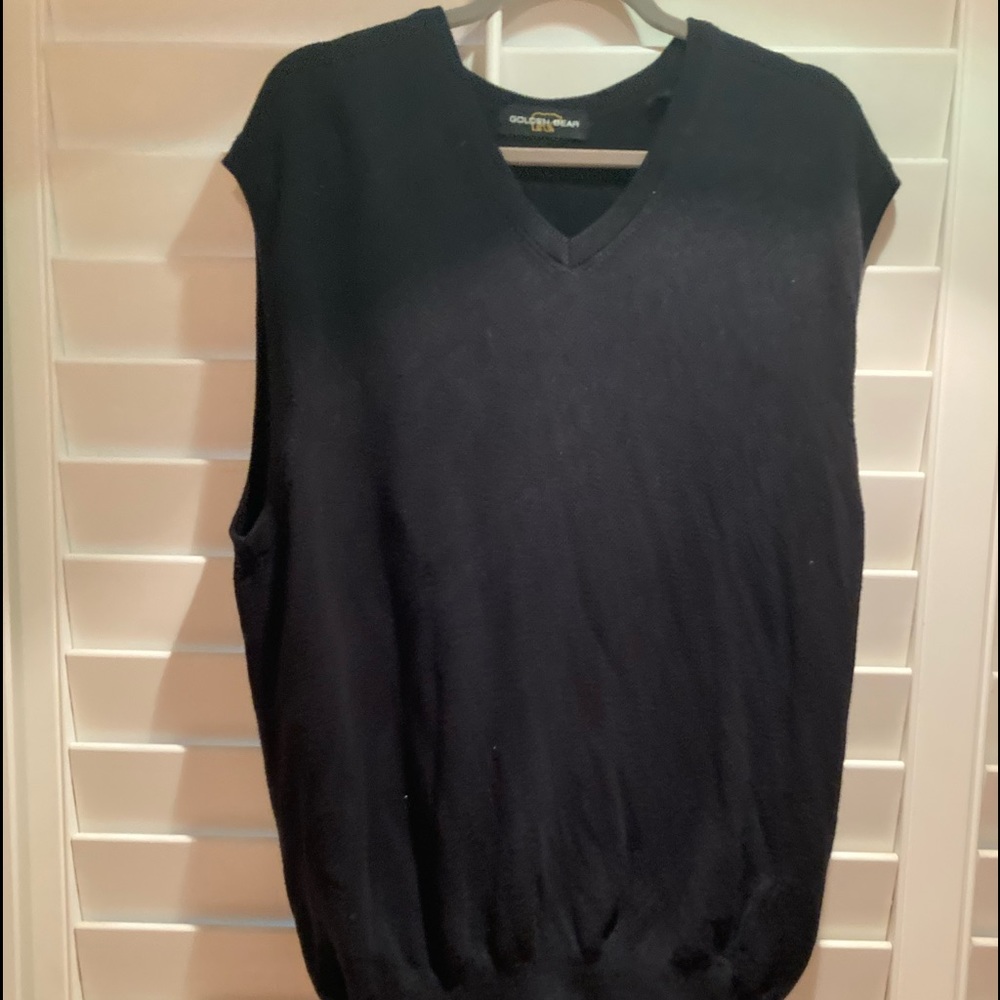 Golden Bear brand black sleeveless golf sweater